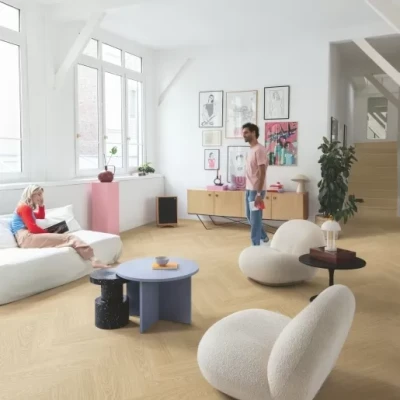 Жесткая ПВХ плитка QUICK-STEP ALPHA VINYL BLOOM AVMPU40097 Дуб чистый румяный (1494х209х5+1мм)